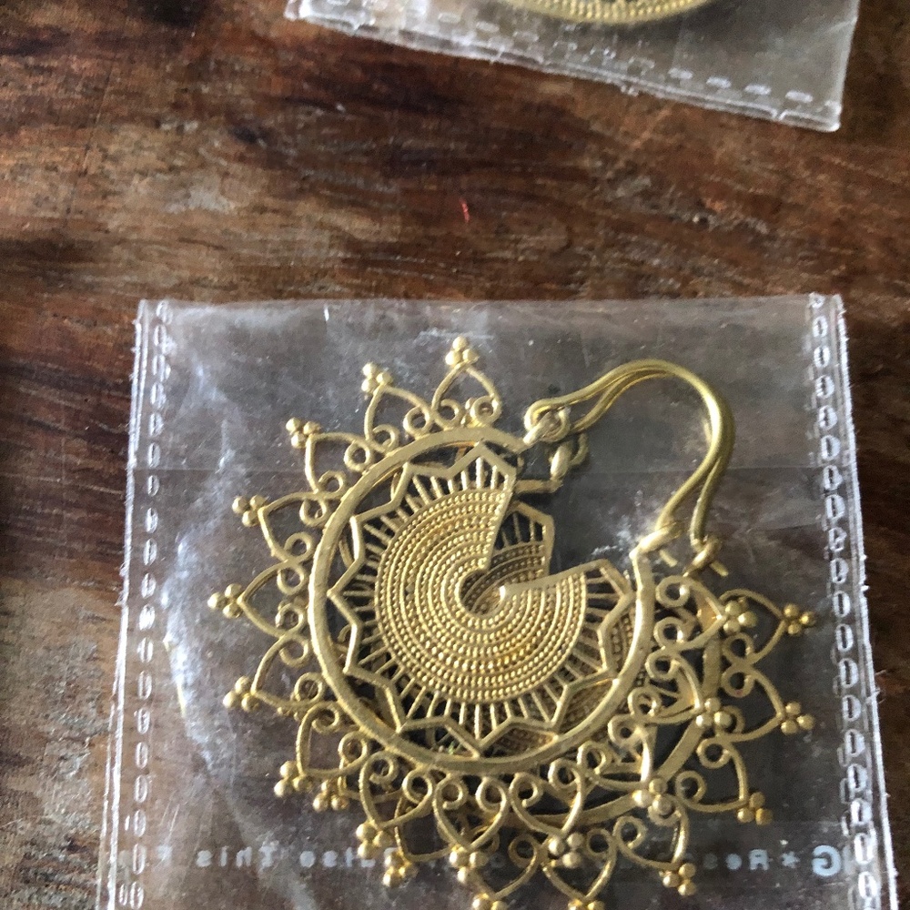 Ornate Brass Earrings